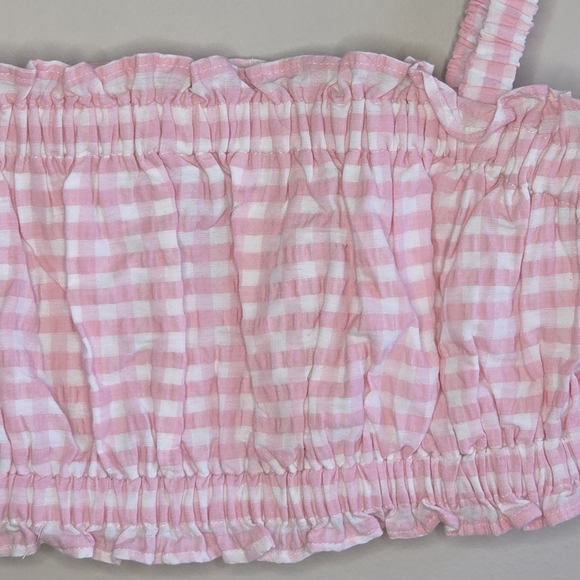 Elizabeth Wilson Pink Gingham Maxi Skirt & Crop Top Set Size XS Country Summer - Picture 3 of 10